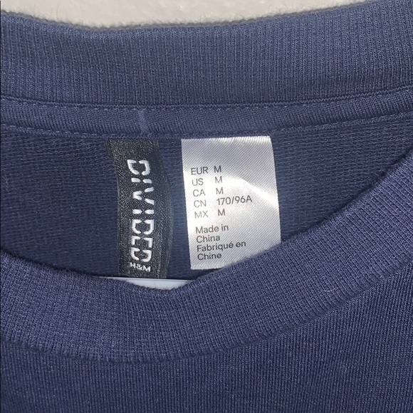 Divided Navy Blue Floral Long Sleeve Tee- Medium - Picture 3 of 4